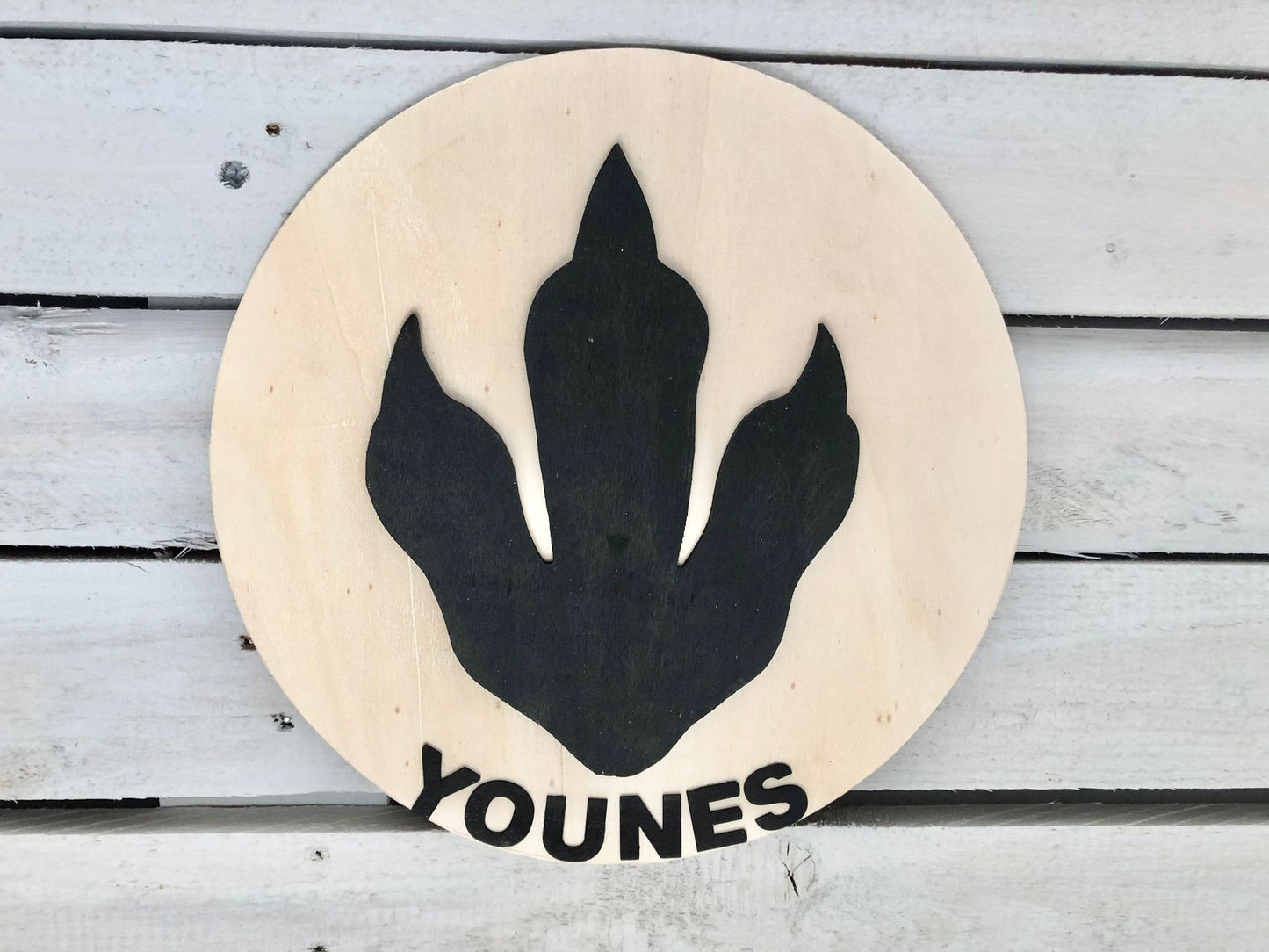 Cadre Dinosaure en bois personnalisable