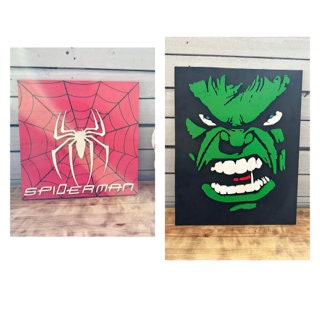 cadre 3D HEROS Marvel Comics Spiderman hulk