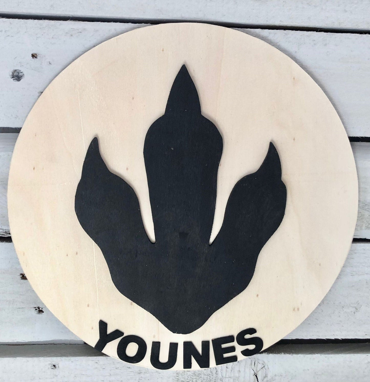 Cadre Dinosaure en bois personnalisable