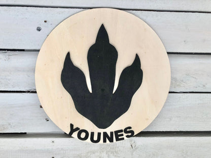 Cadre Dinosaure en bois personnalisable