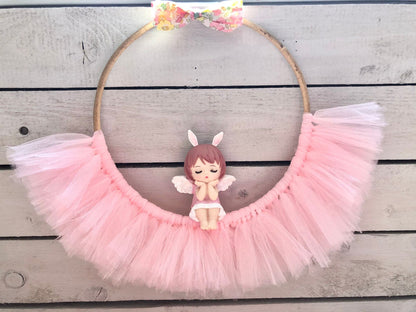 cercle rotin tutu et mignon personnage