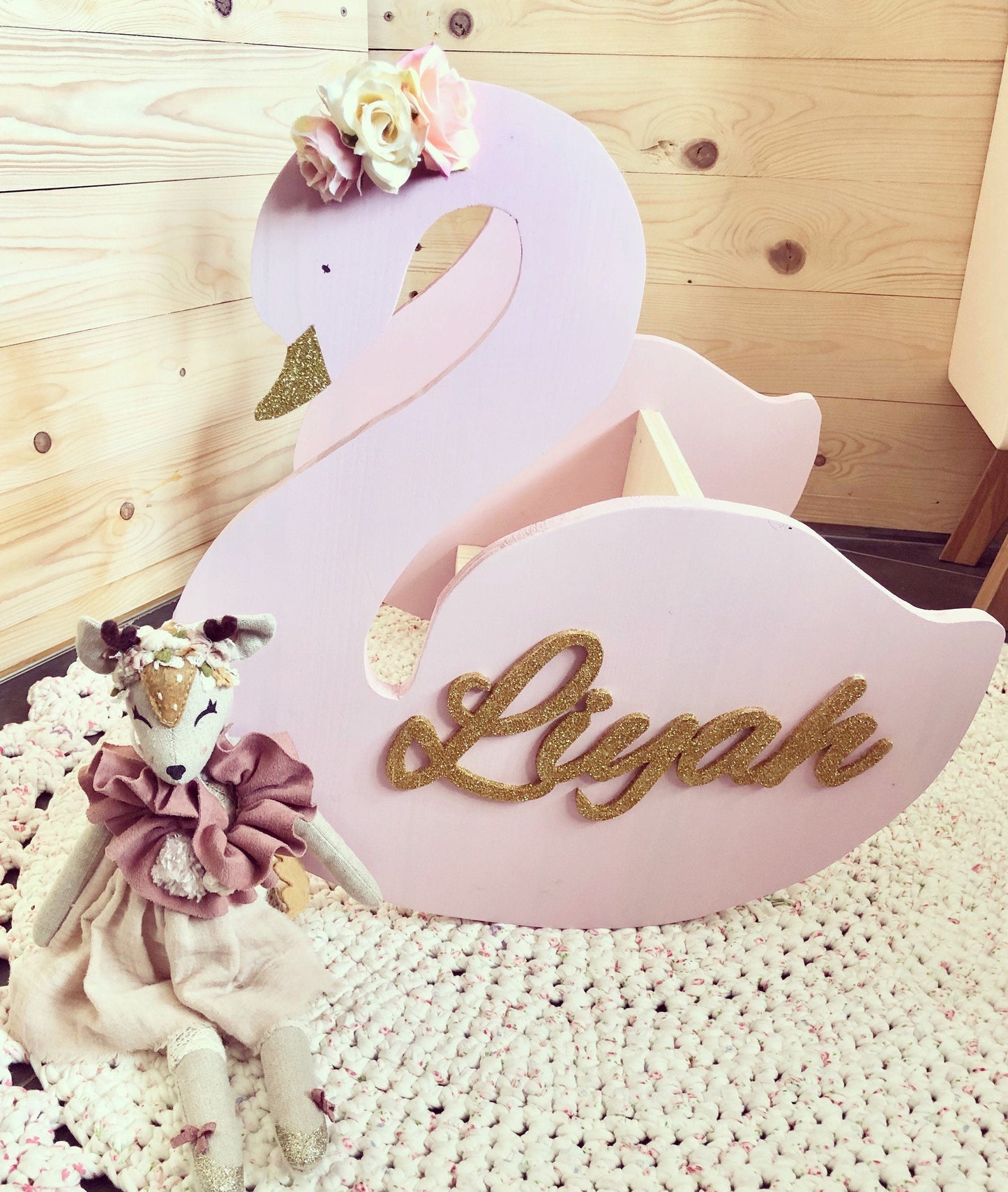 Banc enfant cygne à personnaliser